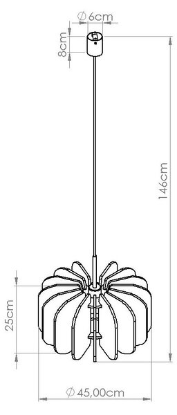 Бежово метално висящо осветително тяло с текстилен абажур ø 45 cm Elom – Sollux