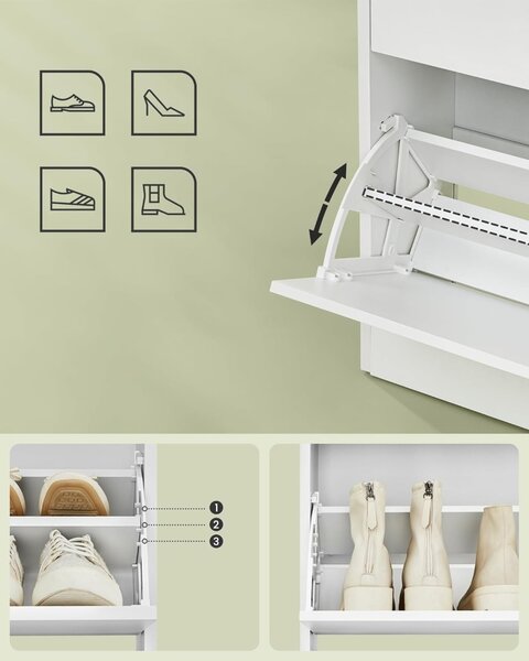 Pantofar White Vasagle 80x24x102 cm