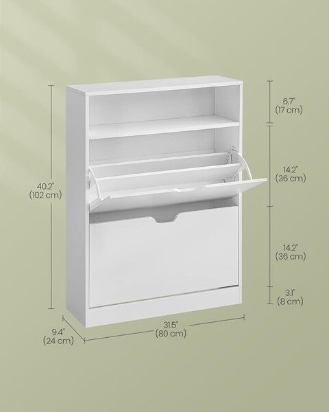 Pantofar White Vasagle 80x24x102 cm