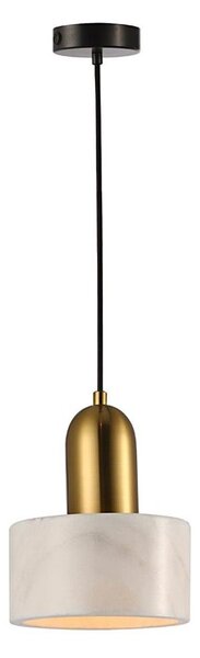 Полилей на кабел MARBLE 1xE27/60W/230V златист/бял/мраморен декор