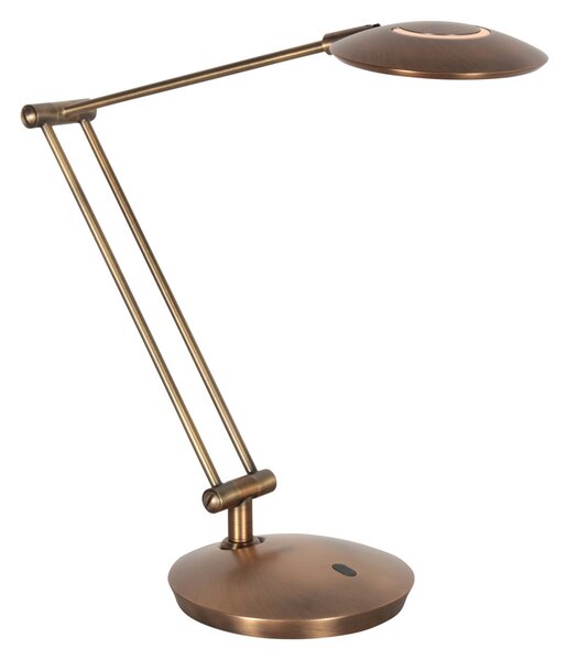Steinhauer LED настолна лампа Zenith 2, бронз, CCT, дистанционно управление, Затъмняване, Бронзов / античен месинг, кабинет / офис, Метал, Модерен