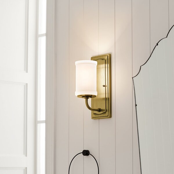 KICHLER Стенна лампа Vetivene, месинг, височина 31 см, метал, IP44 G9-LED, Злато / месинг, Баня, Метал