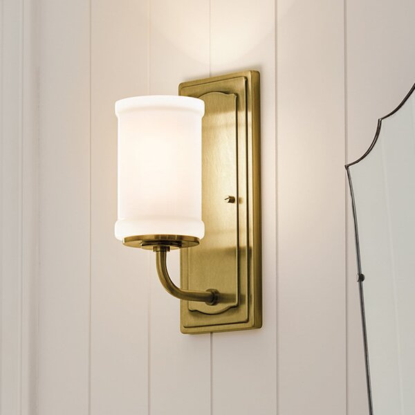 KICHLER Стенна лампа Vetivene, месинг, височина 31 см, метал, IP44 G9-LED, Злато / месинг, Баня, Метал