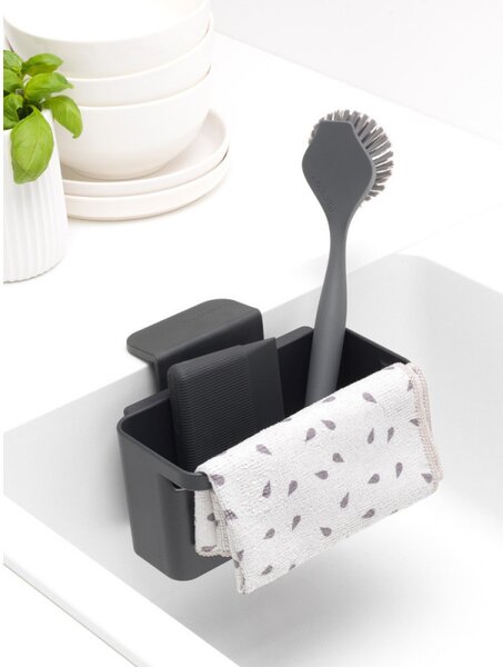 Органайзер за мивка Brabantia SinkSide 1003310, Закрепване за стената на мивката, Перфорирано дъно, Тъмносив