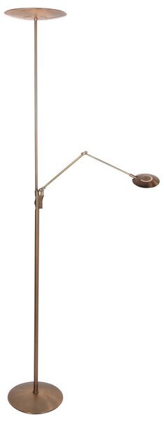 Steinhauer LED стояща лампа „Zenith 2“ в бронзов цвят, за четене, CCT, дистанционно, Затъмняване, Бронзов / античен месинг, Дневна/трапезария, Метал, Модерен, Светлина за четене