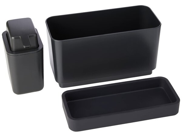 Комплект за мивка Brabantia SinkSide 1003312, 2 части, 200 мл, Неплъзгащо се дъно, Тъмносив