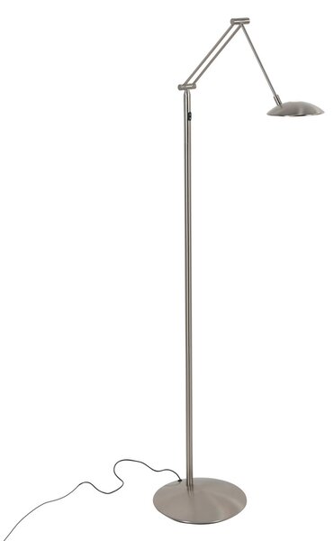 Steinhauer LED стояща лампа „Daphne 2“, 1 лампа, стомана, CCT, дистанционно управление, Затъмняване, Металик, Дневна/трапезария, Метал, Модерен