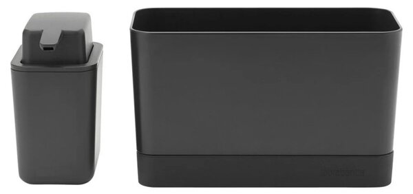 Комплект за мивка Brabantia SinkSide 1003312, 2 части, 200 мл, Неплъзгащо се дъно, Тъмносив