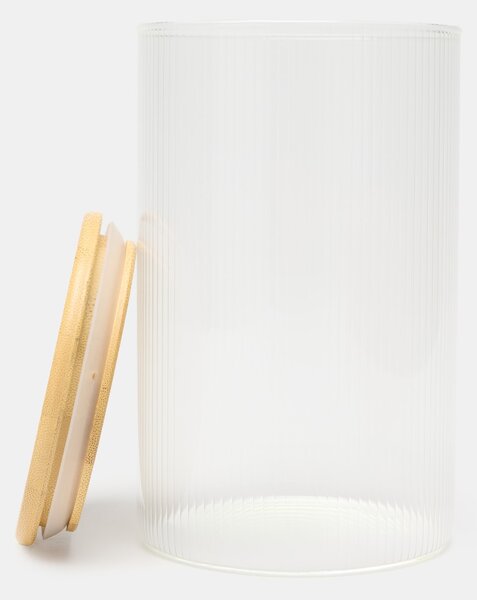 Sinsay - Стъклен контейнер за храна с бамбуков капак - clear