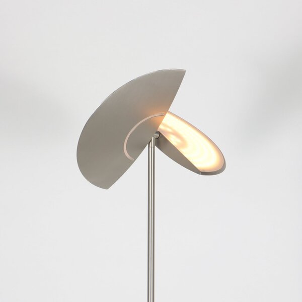 Steinhauer LED стояща лампа Zenith 2, стомана, за четене, CCT, дистанционно, Затъмняване, Металик, Дневна/трапезария, Метал, Модерен, Светлина за четене