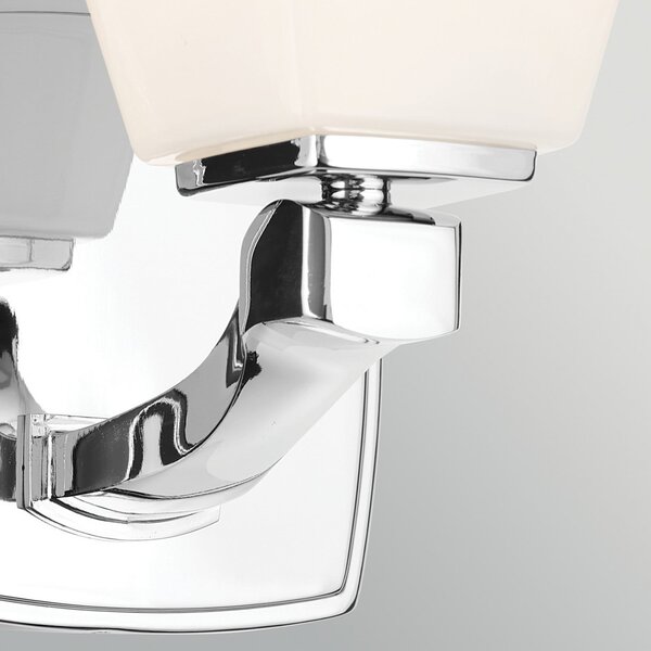 KICHLER Стенна лампа „Marant“, хром/опал, височина 24 см, IP44, G9-LED, Хром, Баня, Метал, Модерен, Стенна розетка отгоре