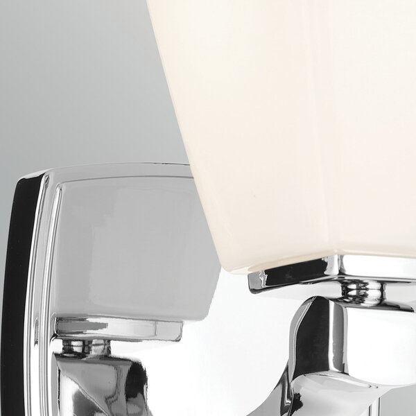 KICHLER Стенна лампа „Marant“, хром/опал, височина 24 см, IP44, G9-LED, Хром, Баня, Метал, Модерен, Стенна розетка отгоре