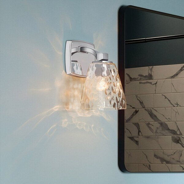 KICHLER Стенна лампа „Marant“, хром/прозрачна, височина 24 см, IP44, G9-LED, Хром, Баня, Метал, Модерен, Стенна розетка отгоре
