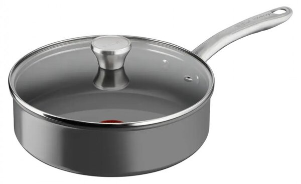 Дълбок Тиган Tefal C4243253 STP24LID, 24 см, Керамично покритие, Thermo-Signal, Thermo-Fusion, Thermo-Spot, Индукция, Сив