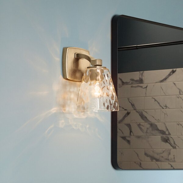 KICHLER Стенна лампа „Marant“, светлобронзова/прозрачна, височина 24 см, IP44, G9-LED, Бронзов / античен месинг, Баня, Метал, Модерен, Стенна розетка отгоре