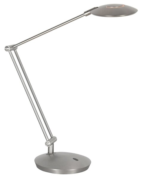 Steinhauer LED настолна лампа Zenith 2, стомана, CCT, дистанционно управление, Затъмняване, Металик, кабинет / офис, Метал, Модерен