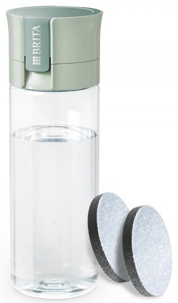 Филтрираща бутилка за вода Brita Fill & Go Vital, 600 мл, MicroDisc филтри, Без BPA, Светлозелен