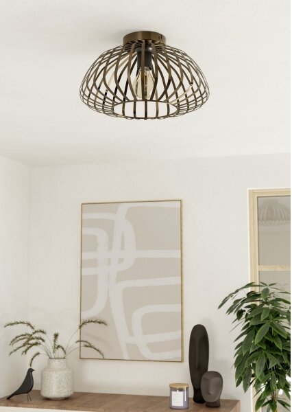 Eglo 901096 - Таванно осветително тяло ESPINAL 1xE27/40W/230V Ø 38,5 см бронзово