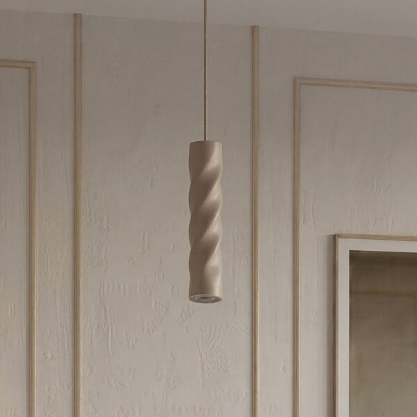 OSRAM Висяща лампа Decor Twirl, бежова, Ø 12 см, 1-лампова, метална, Затъмняване, Бежов, Дневна/трапезария, Метал, Модерен
