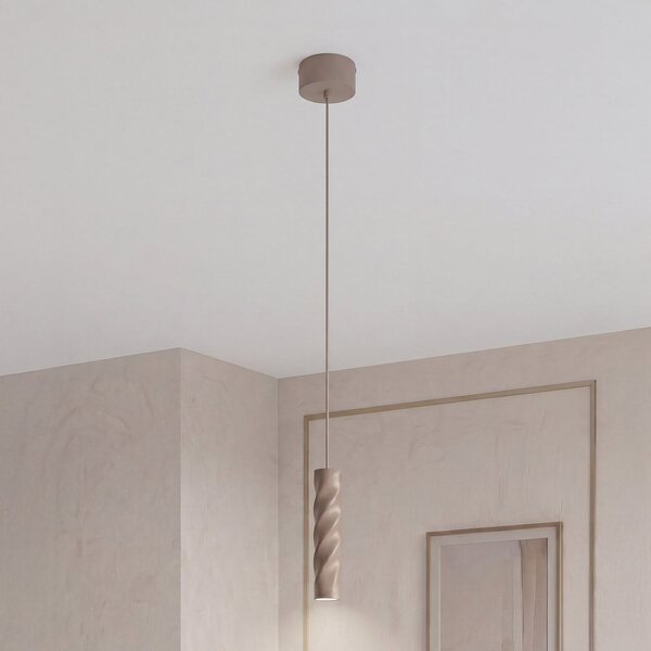 OSRAM Висяща лампа Decor Twirl, бежова, Ø 12 см, 1-лампова, метална, Затъмняване, Бежов, Дневна/трапезария, Метал, Модерен