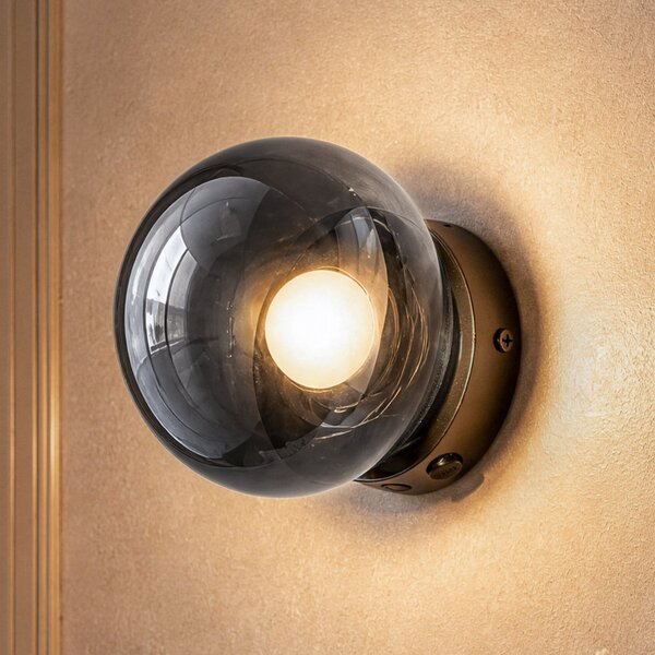 OSRAM LED стенна лампа Decor Satellite, сива, Ø 15 см, CCT, с възможност за, Затъмняване, Сив, Дневна/трапезария, Стъкло, Модерен