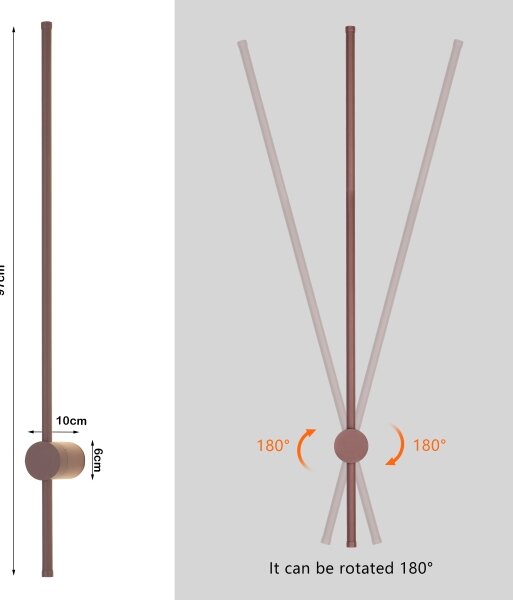 Brilagi - LED външно стенно осветително тяло AURA LED/20W/230V 3000K IP54 97 cm кафяво CRI 90
