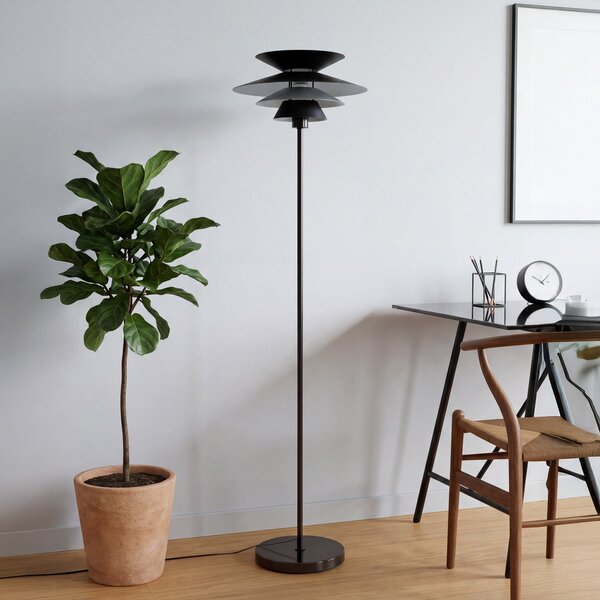 OSRAM стояща лампа Decor Element, черна, височина 145 см, метал, Затъмняване, Черен, Дневна/трапезария, Метал, Модерен