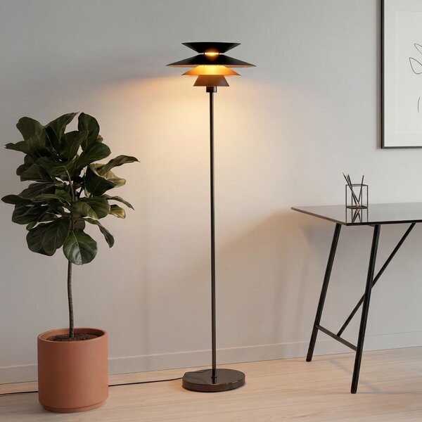 OSRAM стояща лампа Decor Element, черна, височина 145 см, метал, Затъмняване, Черен, Дневна/трапезария, Метал, Модерен