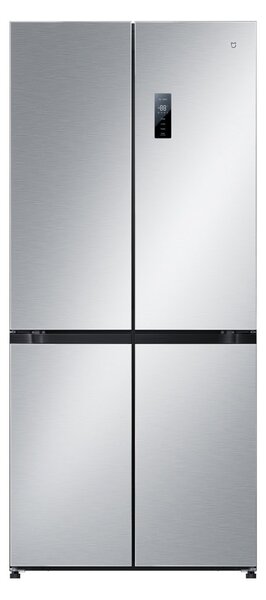 Хладилник с фризер Xiaomi Mijia Cross Door, клас E, 502 л. общ обем, свободностоящ, 305 kWh/годишно, Ag+ Fresh, No Frost, управление с гласови асистенти Google и Alexa, сребрист