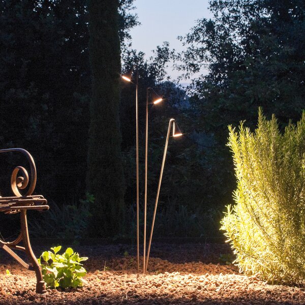 Vibia LED улични лампи Brisa, 3-лампови, кафяви, Кафяв / ръждив, Пластмаса, Дизайн