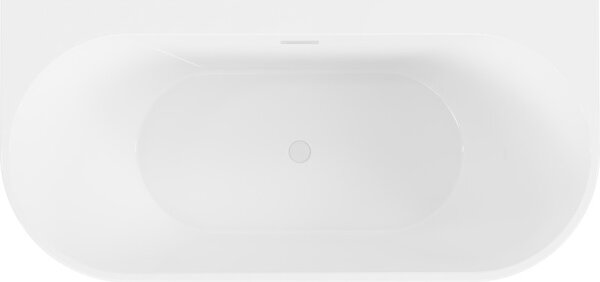 Mexen Oval+ самостоятелна вана за монтаж 170 x 80 см, бяла, бял преливник