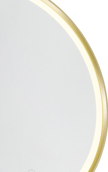 Огледало за баня златно 50 см с LED 3-степенно димируемо с докосване кръгло - Miral