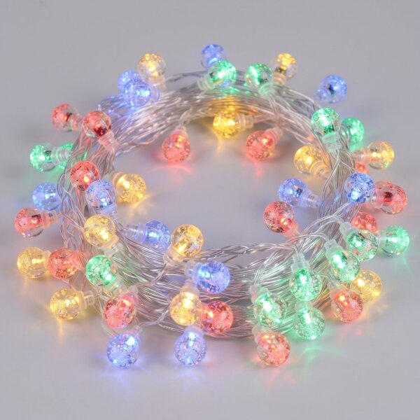 Aigostar - LED външна коледна гирлянда 50xLED/8 функции 3xAA 5,3m IP44 многоцветна