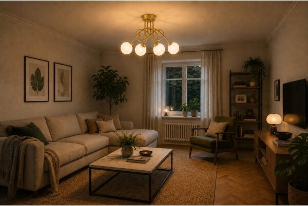 Плафонен полилей BAROC 4xE14/40W/230V златен
