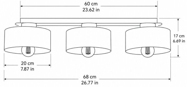 Tаванно осветително тяло IGNIA 3xE27/60W/230V бордо/златисто