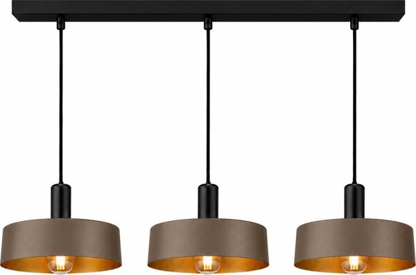 Полилей на кабел HAKI 3xE27/60W/230V кафяв/черен