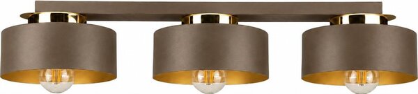 Таванно осветително тяло IGNIA 3xE27/60W/230V кафяво/златно
