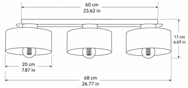 Таванно осветително тяло IGNIA 3xE27/60W/230V кафяво/златно