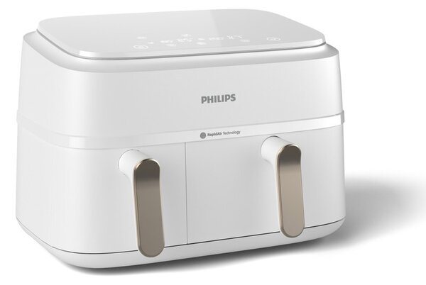 Фритюрник с горещ въздух Philips NA353/10, 9 л. вместимост, 8 програми, RapidAir Plus технология, двойна кошница, таймер, 2750W