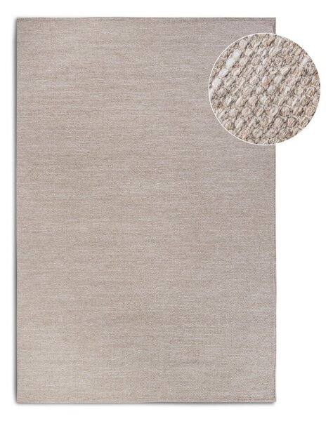 Бежов ръчно изработен килим със смес от вълна 80x150 cm Pradesh Linen White – Elle Decoration
