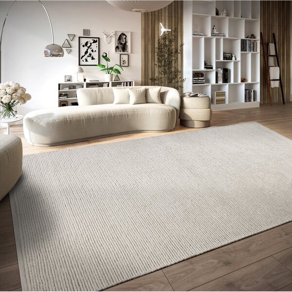 Бял ръчно изработен вълнен килим 60x90 cm Francois – Villeroy&Boch