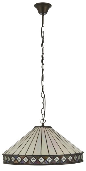 Endon 111961 - Полилей на верига Tiffany FARGO 3xE27/10W/230V pr. 50 cm
