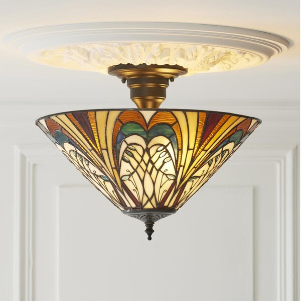 Endon 111905 - Таванен полилей Tiffany HECTOR, 3x E27 / 10W / 230V, Ø 40 cm