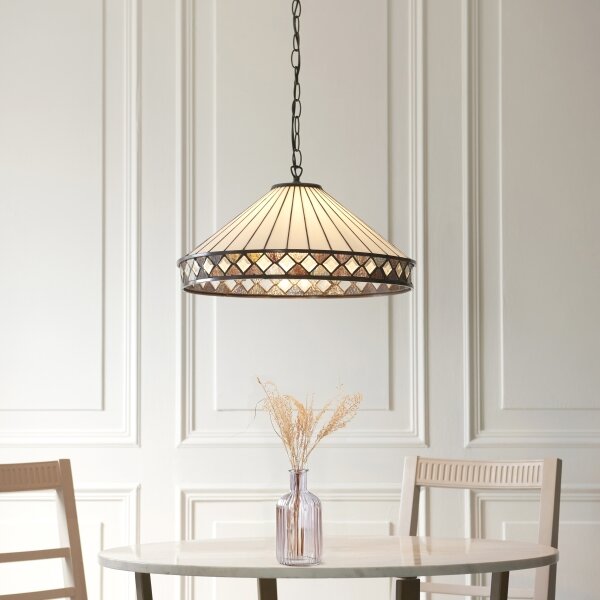 Endon 111961 - Полилей на верига Tiffany FARGO 3xE27/10W/230V pr. 50 cm