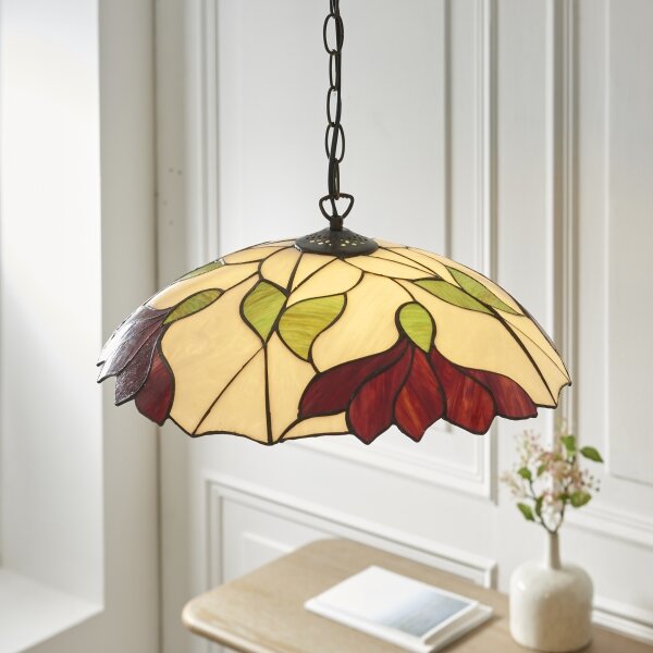 Endon 112246 - Полилей на верига Tiffany BOTANICA 1xE27/60W/230V, диаметър 45 см