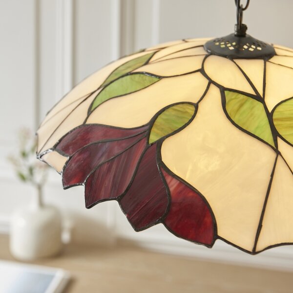Endon 112246 - Полилей на верига Tiffany BOTANICA 1xE27/60W/230V, диаметър 45 см