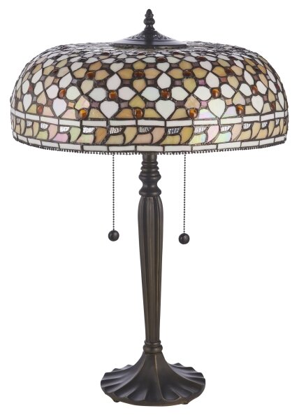 Endon 112178 - Настолна лампа Tiffany MILLE FEUX, 2xE14/40W/230V, диаметър 45 см