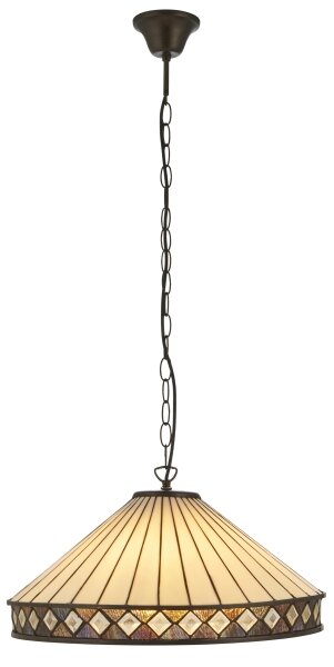 Endon 111961 - Полилей на верига Tiffany FARGO 3xE27/10W/230V pr. 50 cm