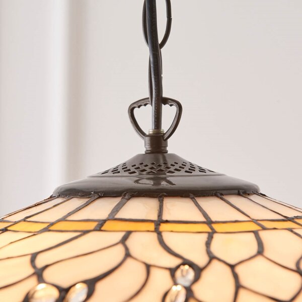 Endon 64079 - Полилей на верига Tiffany DRAGONFLY 3xE27/60W/230V, диаметър 50 см