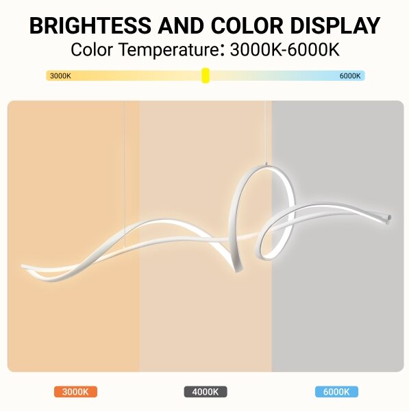 Brilagi - LED димируем полилей на кабел SIGNATURE LED/55W/230V 120x23 cm бял + дистанционно управление